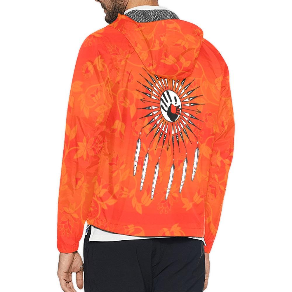 Orange Days Orange Feather Directions Unisex All Over Print Windbreaker (Model H23) All Over Print Windbreaker for Men (H23) e-joyer