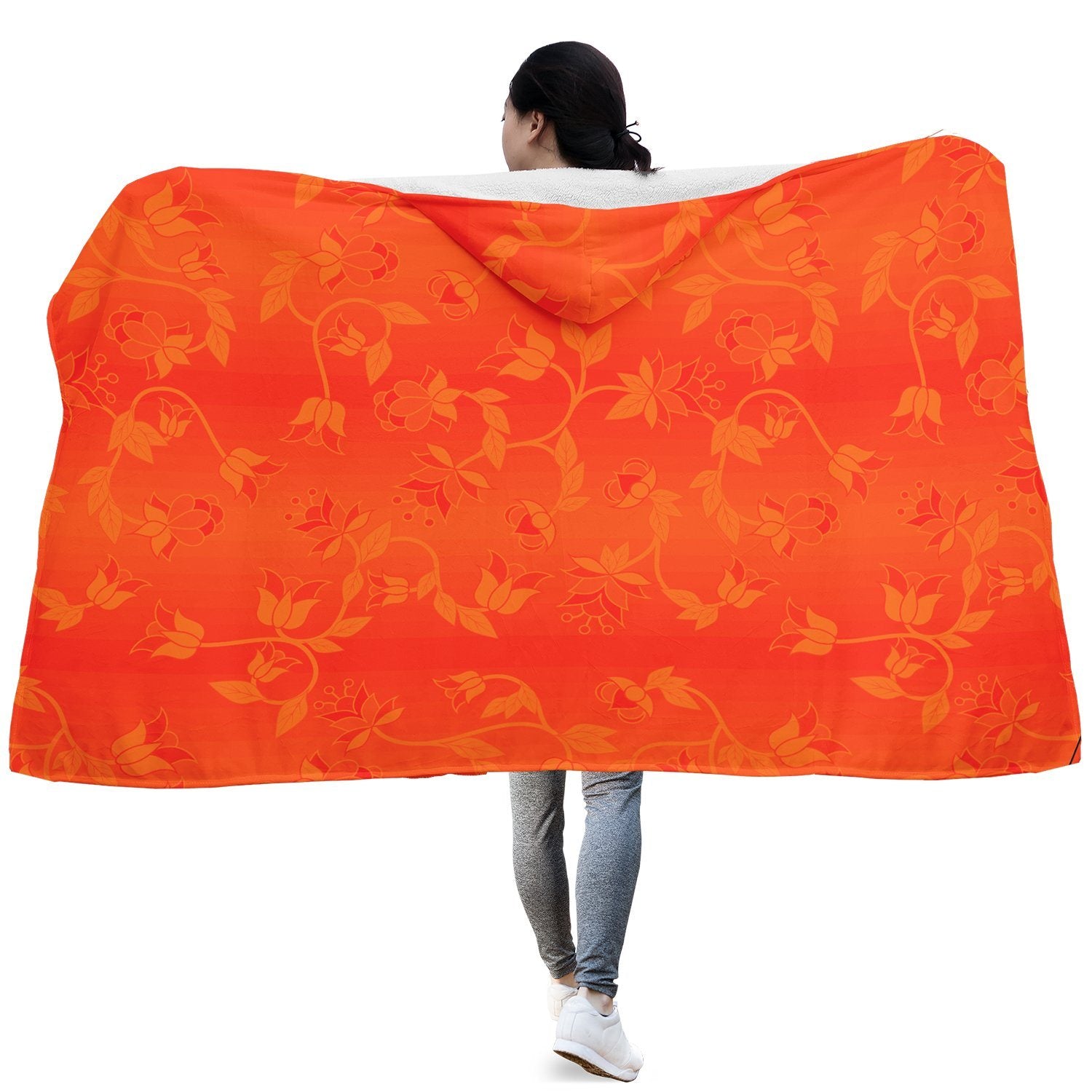Orange Days Orange Hooded Blanket blanket 49 Dzine