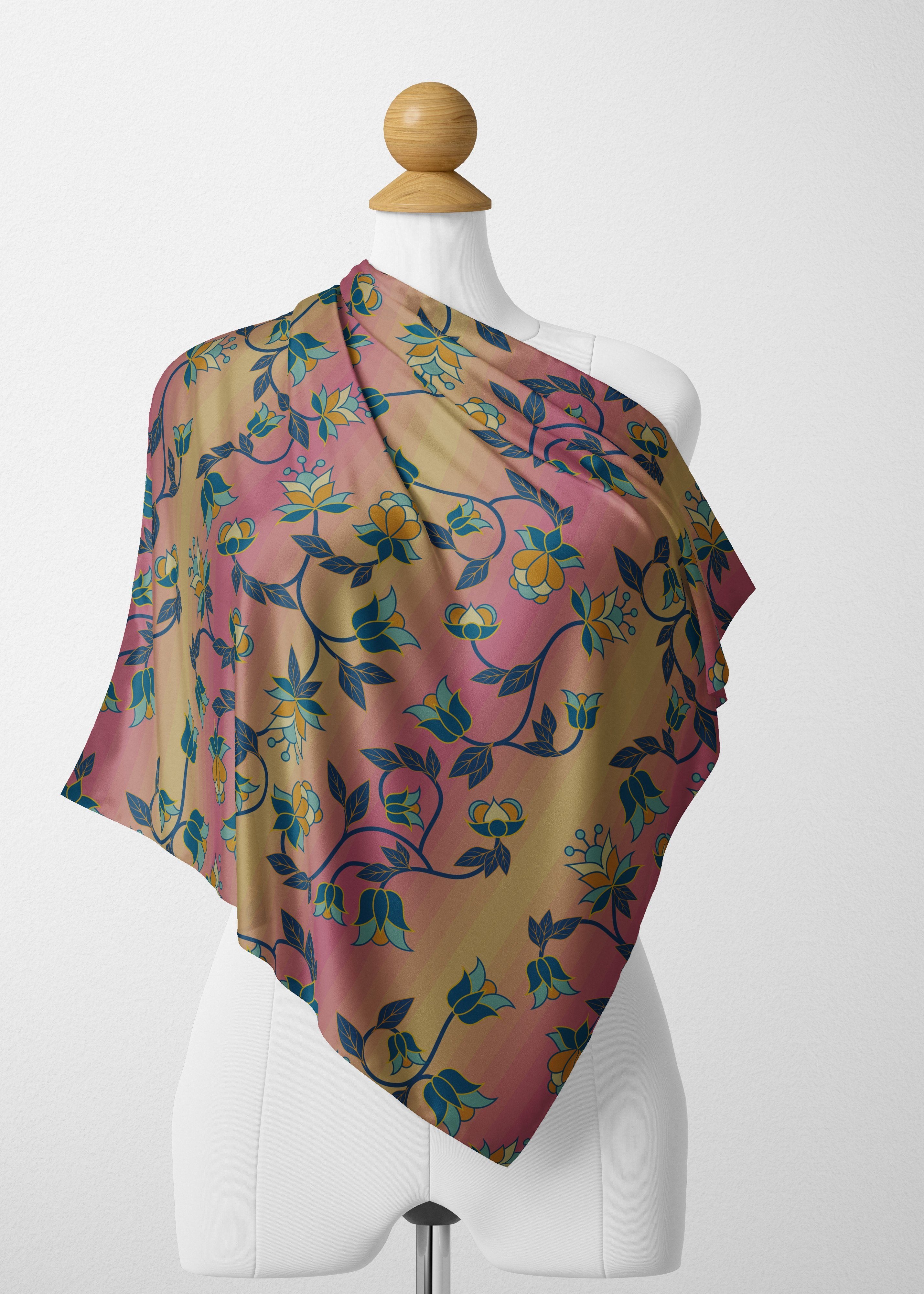 Orange Days Satin Shawl Scarf 49 Dzine