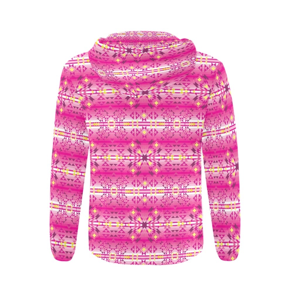 Pink Star All Over Print Full Zip Hoodie for Men (Model H14) hoodie e-joyer