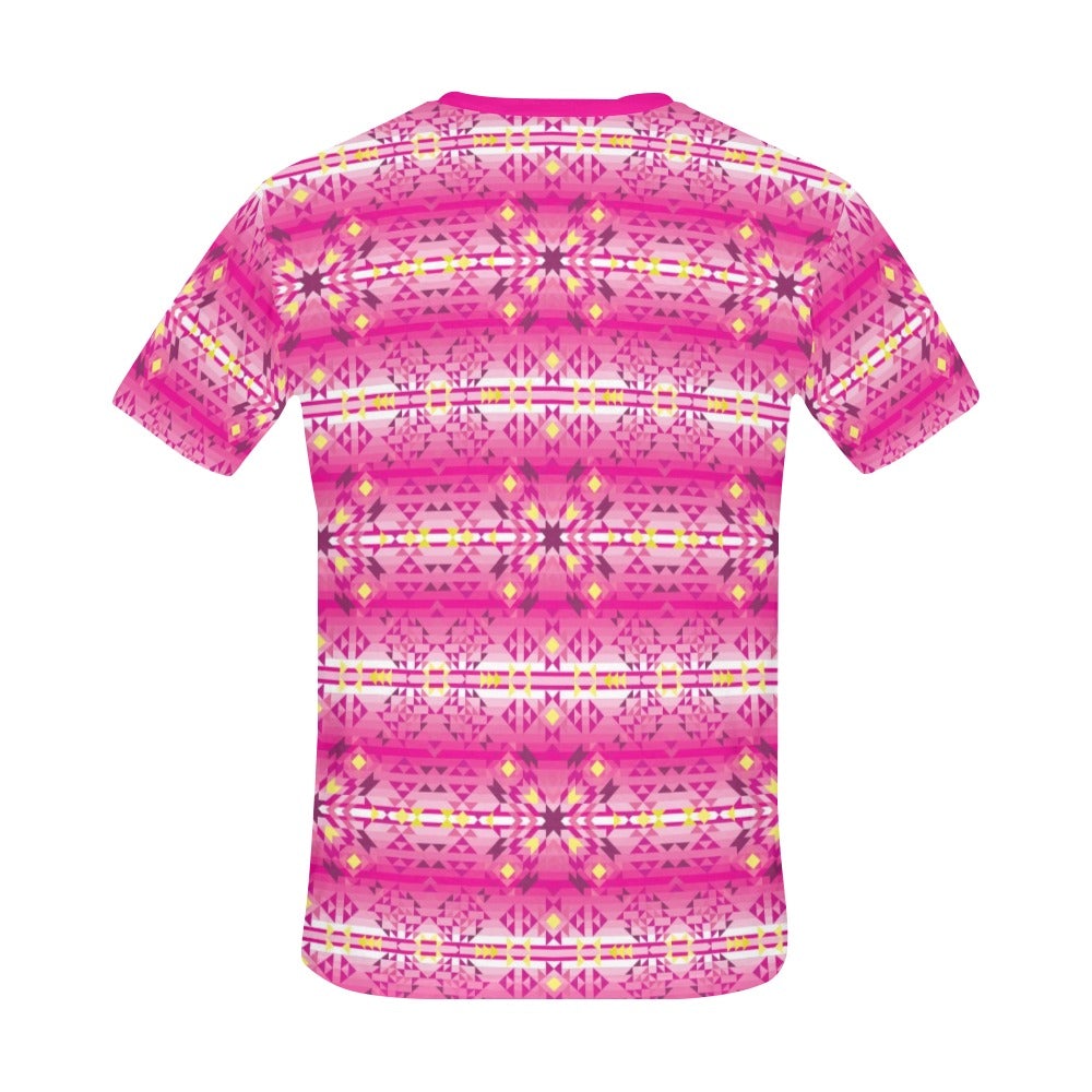 Pink Star All Over Print T-Shirt for Men (USA Size) (Model T40) All Over Print T-Shirt for Men (T40) e-joyer