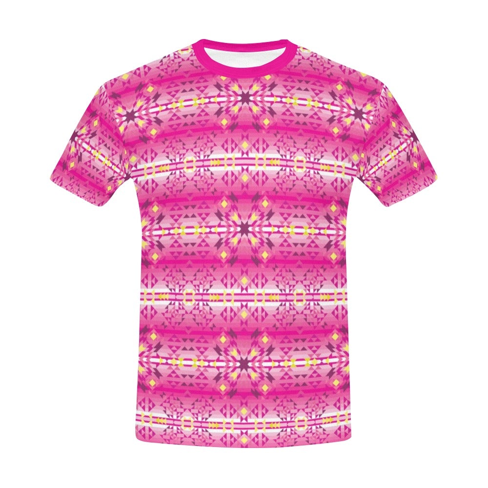 Pink Star All Over Print T-Shirt for Men (USA Size) (Model T40) All Over Print T-Shirt for Men (T40) e-joyer