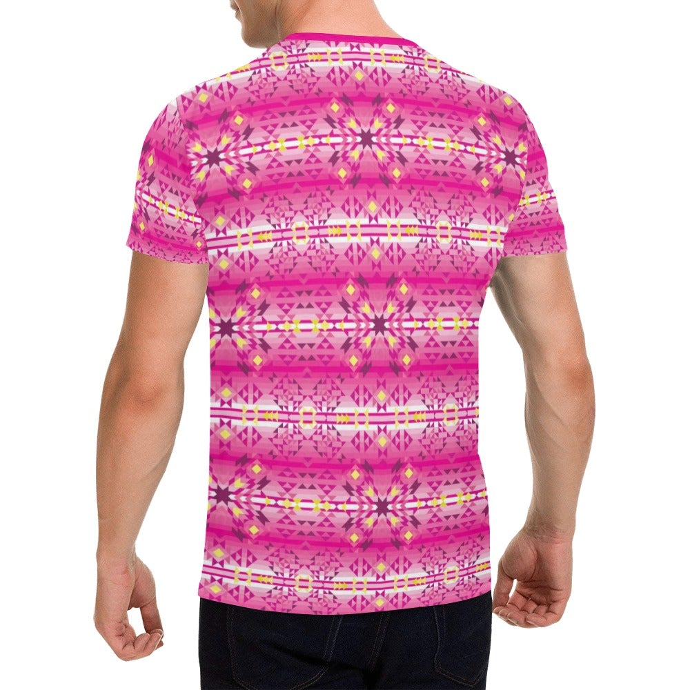 Pink Star All Over Print T-Shirt for Men (USA Size) (Model T40) All Over Print T-Shirt for Men (T40) e-joyer