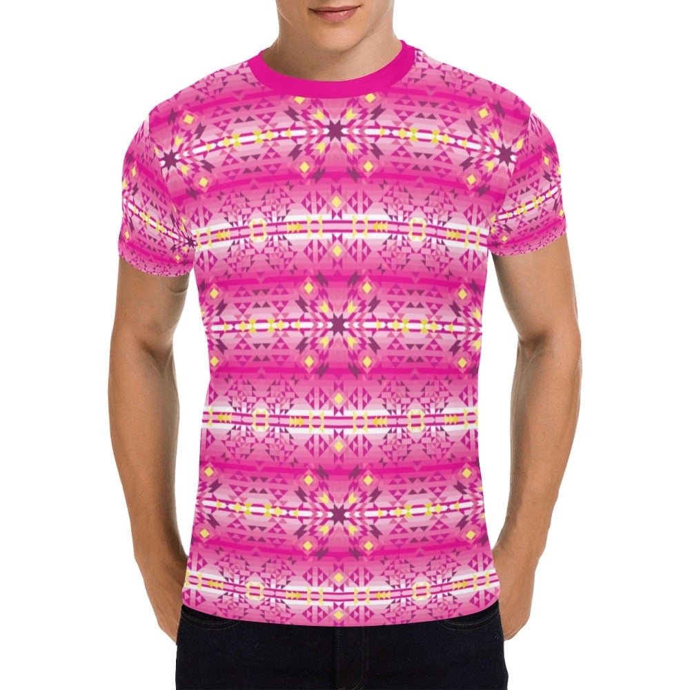 Pink Star All Over Print T-Shirt for Men (USA Size) (Model T40) All Over Print T-Shirt for Men (T40) e-joyer