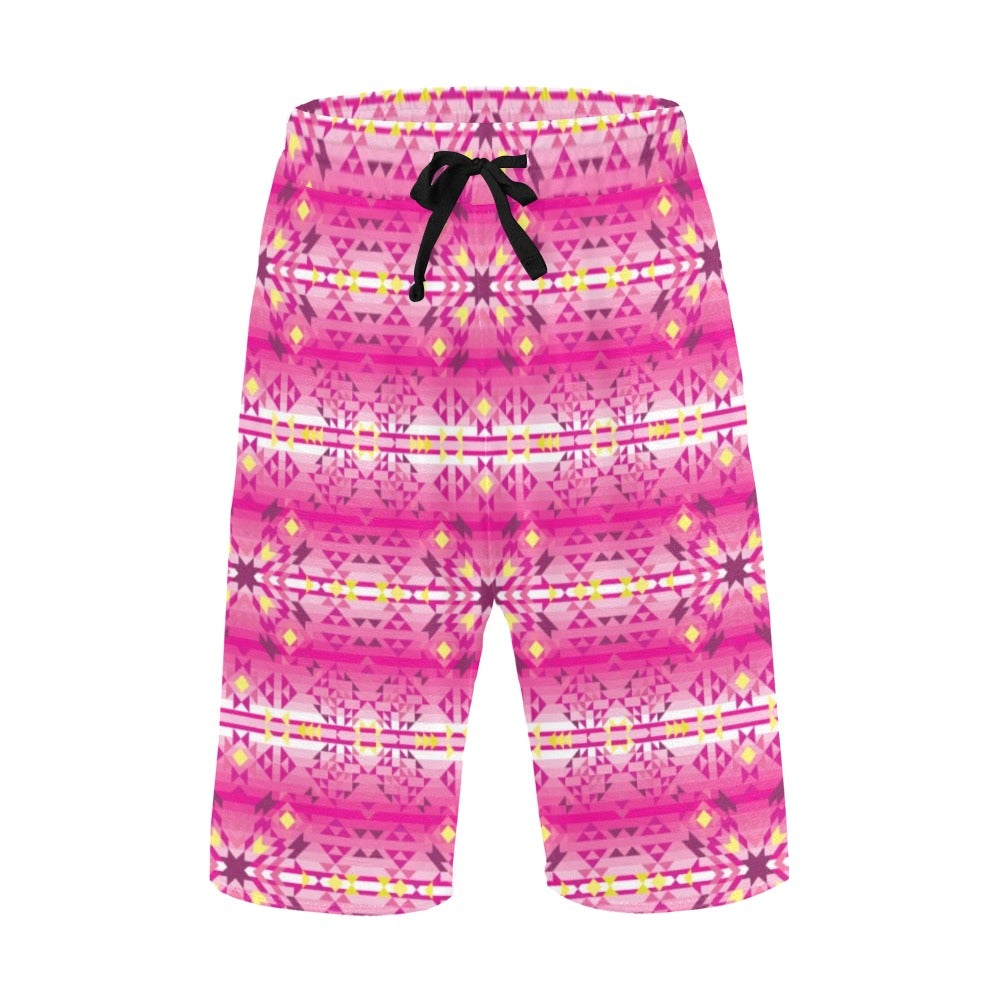 Pink Star Men's All Over Print Casual Shorts (Model L23) short e-joyer