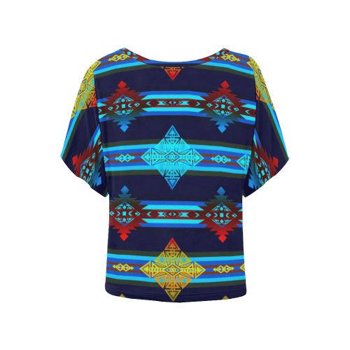 Plateau Night Women's Batwing-Sleeved Blouse T shirt (Model T44) Women's Batwing-Sleeved Blouse T shirt (T44) e-joyer