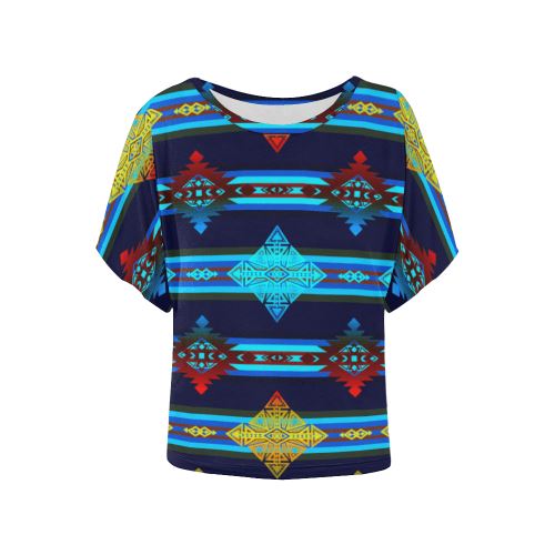 Plateau Night Women's Batwing-Sleeved Blouse T shirt (Model T44) Women's Batwing-Sleeved Blouse T shirt (T44) e-joyer