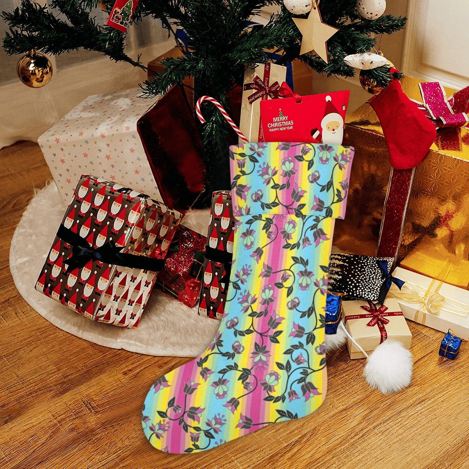 Powwow Carnival Christmas Stocking holiday stocking e-joyer