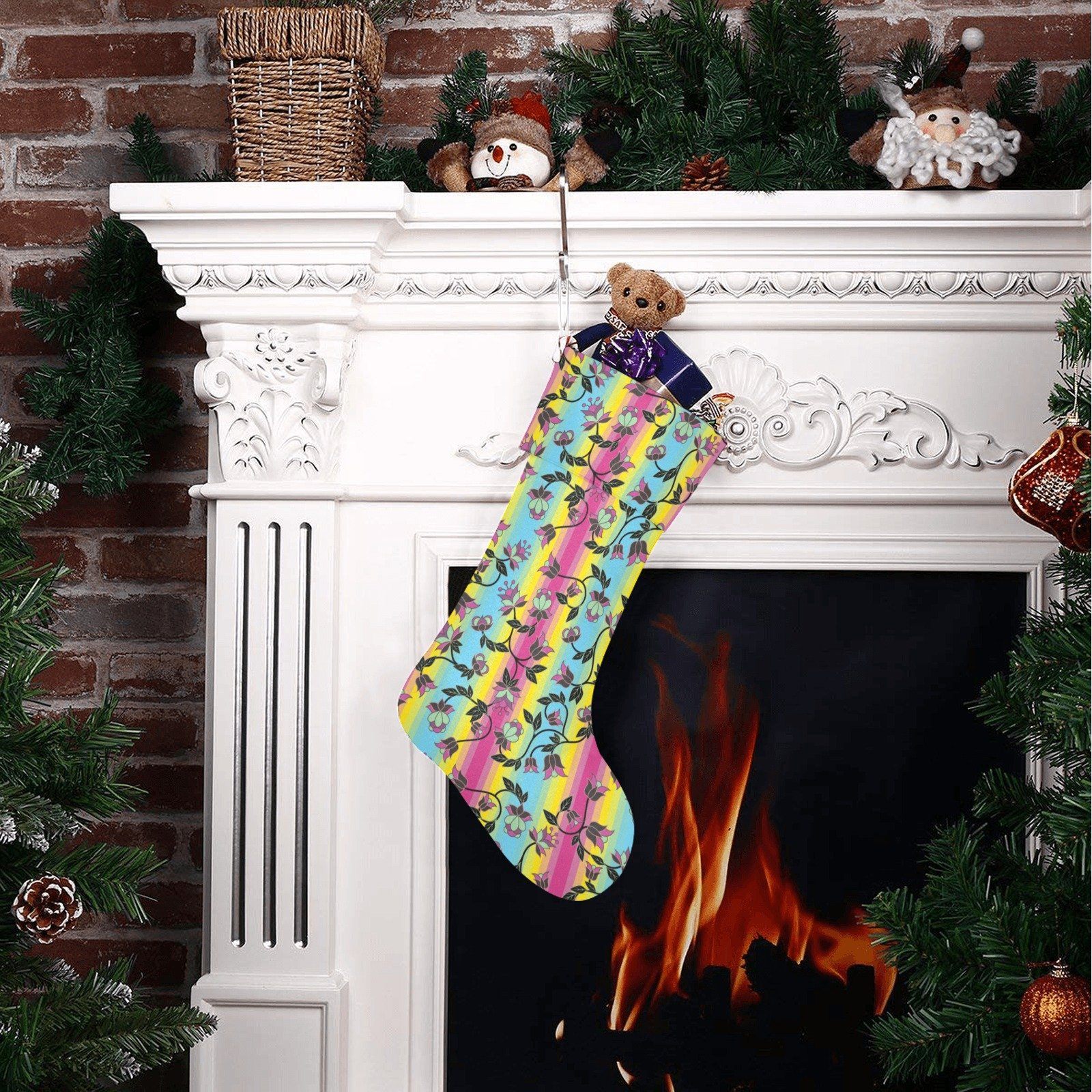 Powwow Carnival Christmas Stocking holiday stocking e-joyer