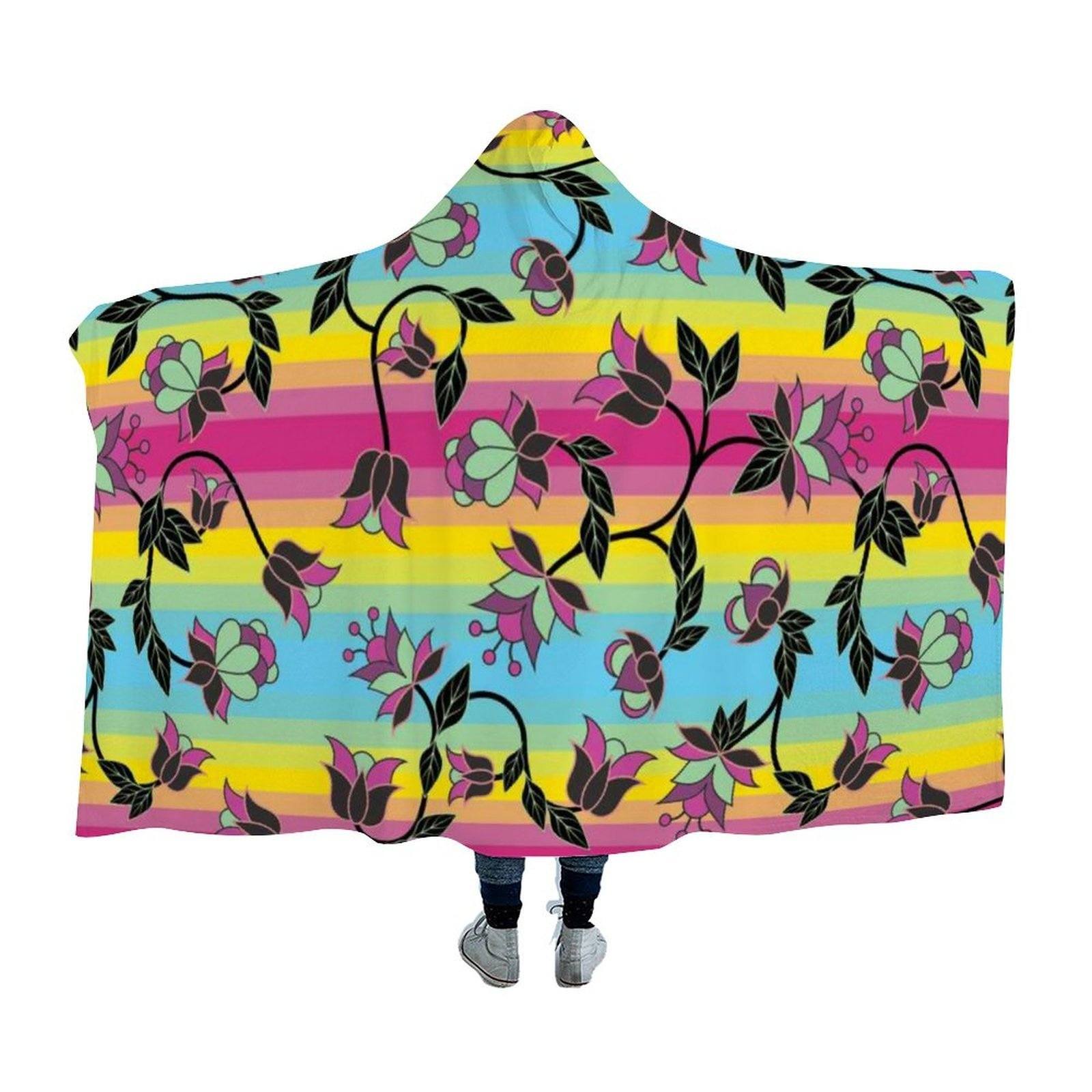 Powwow Carnival Hooded Blanket blanket 49 Dzine