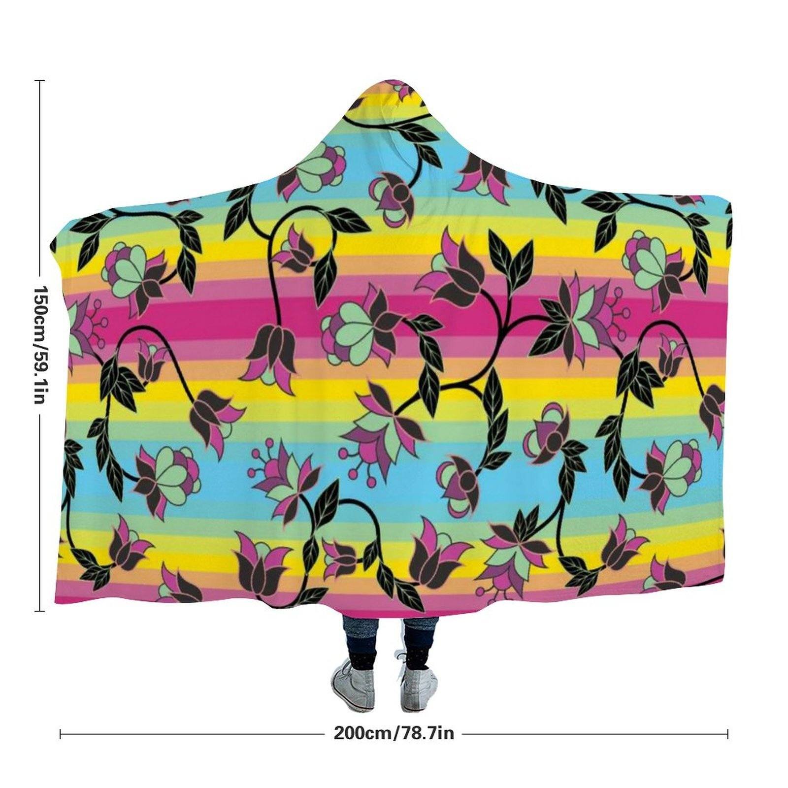 Powwow Carnival Hooded Blanket blanket 49 Dzine
