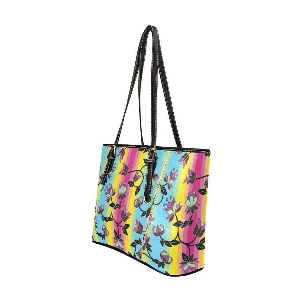 Powwow Carnival Leather Tote Bag/Large (Model 1640) Leather Tote Bag (1640) e-joyer