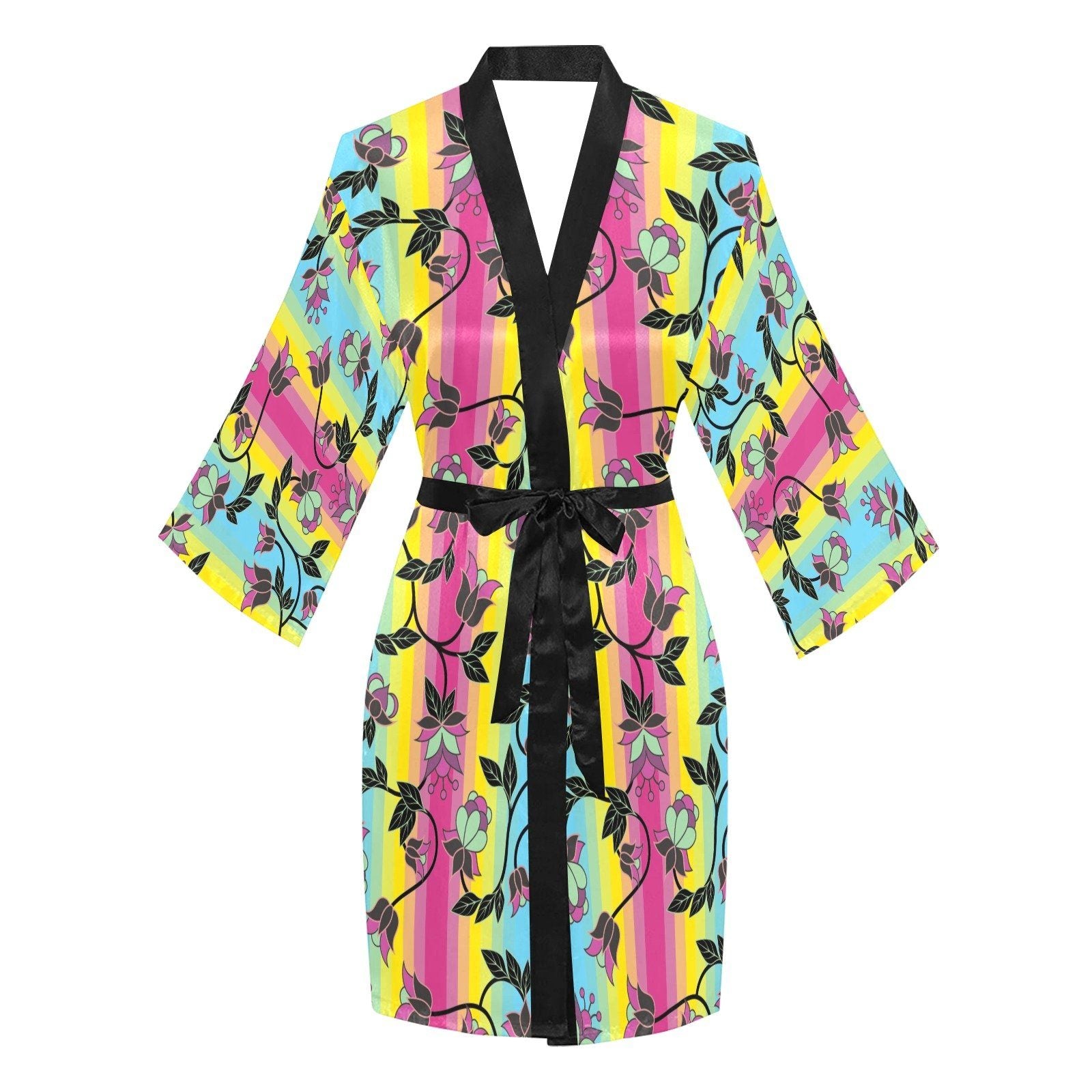 Powwow Carnival Long Sleeve Kimono Robe Long Sleeve Kimono Robe e-joyer 