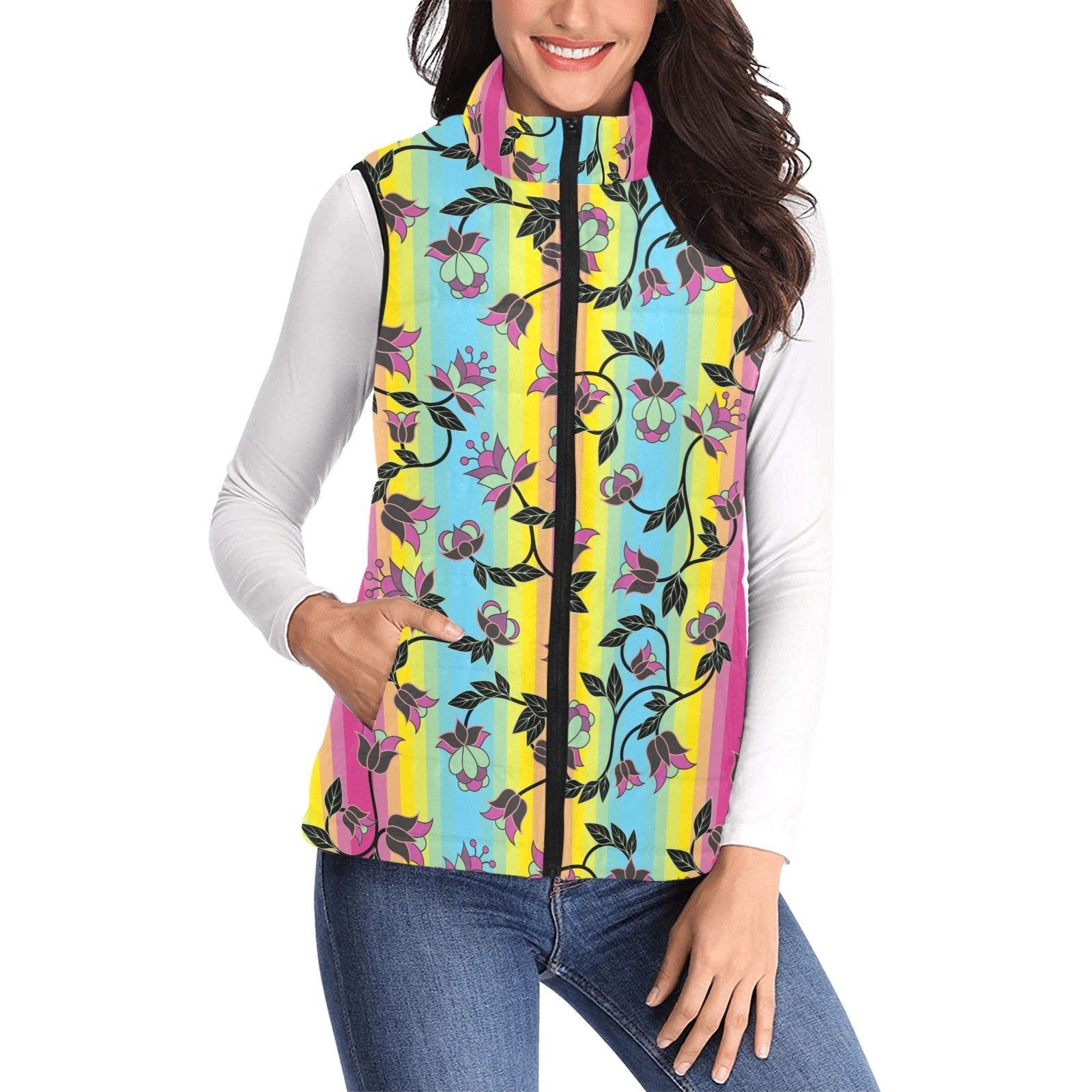 Powwow Carnival Women's Padded Vest Jacket (Model H44) Women's Padded Vest Jacket (H44) e-joyer
