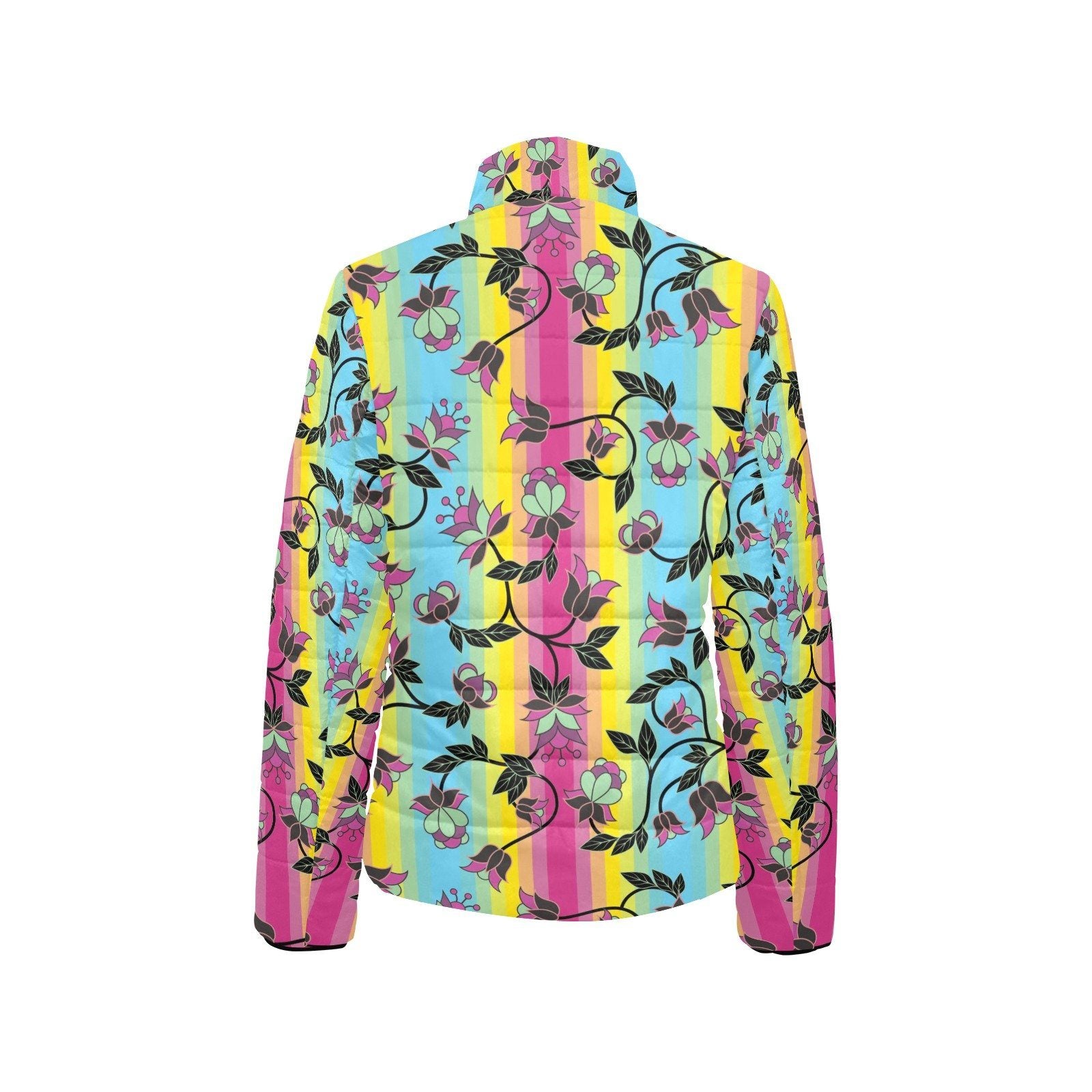 Powwow Carnival Women's Stand Collar Padded Jacket (Model H41) jacket e-joyer