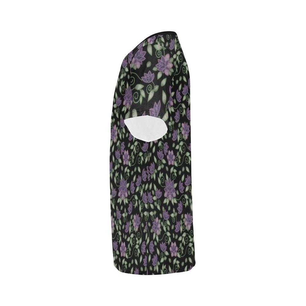 Purple Beaded Rose All Over Print T-Shirt for Men (USA Size) (Model T40) All Over Print T-Shirt for Men (T40) e-joyer