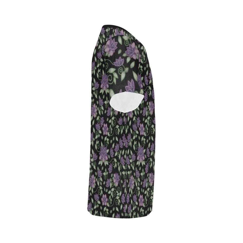 Purple Beaded Rose All Over Print T-Shirt for Men (USA Size) (Model T40) All Over Print T-Shirt for Men (T40) e-joyer