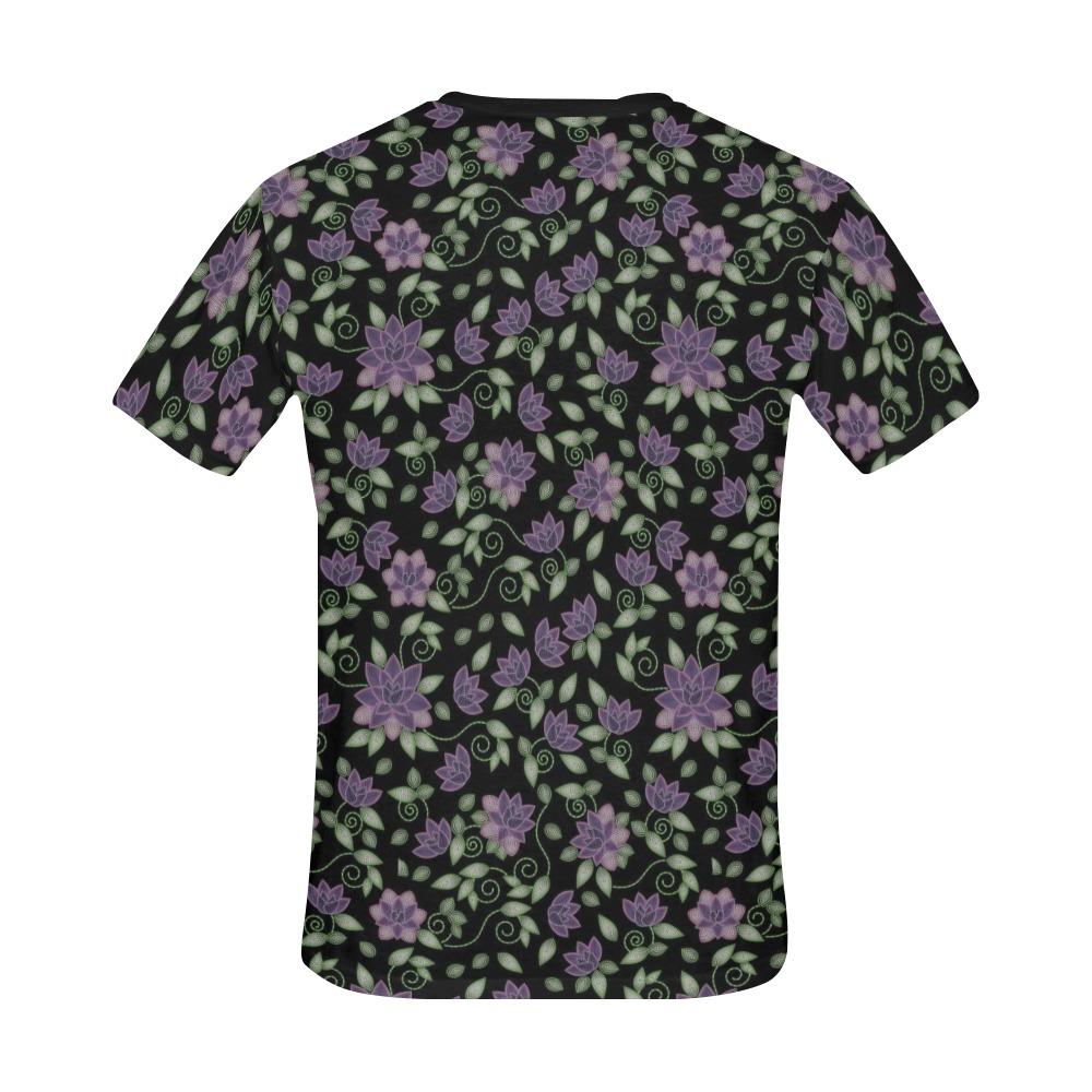 Purple Beaded Rose All Over Print T-Shirt for Men (USA Size) (Model T40) All Over Print T-Shirt for Men (T40) e-joyer