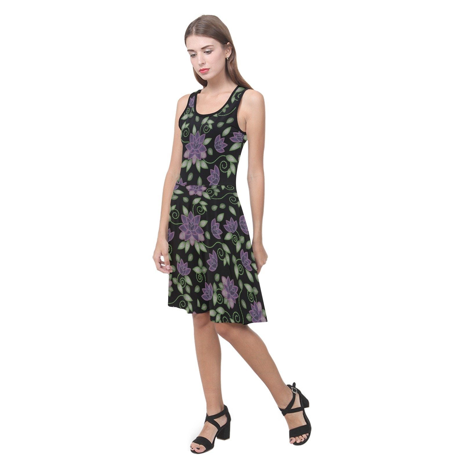 Purple Beaded Rose Atalanta Sundress (Model D04) Atalanta Sundress (D04) e-joyer