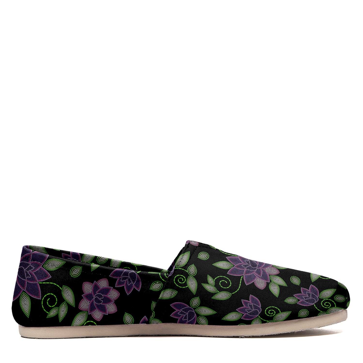 Purple Beaded Rose Casual Unisex Slip On Shoe Herman 