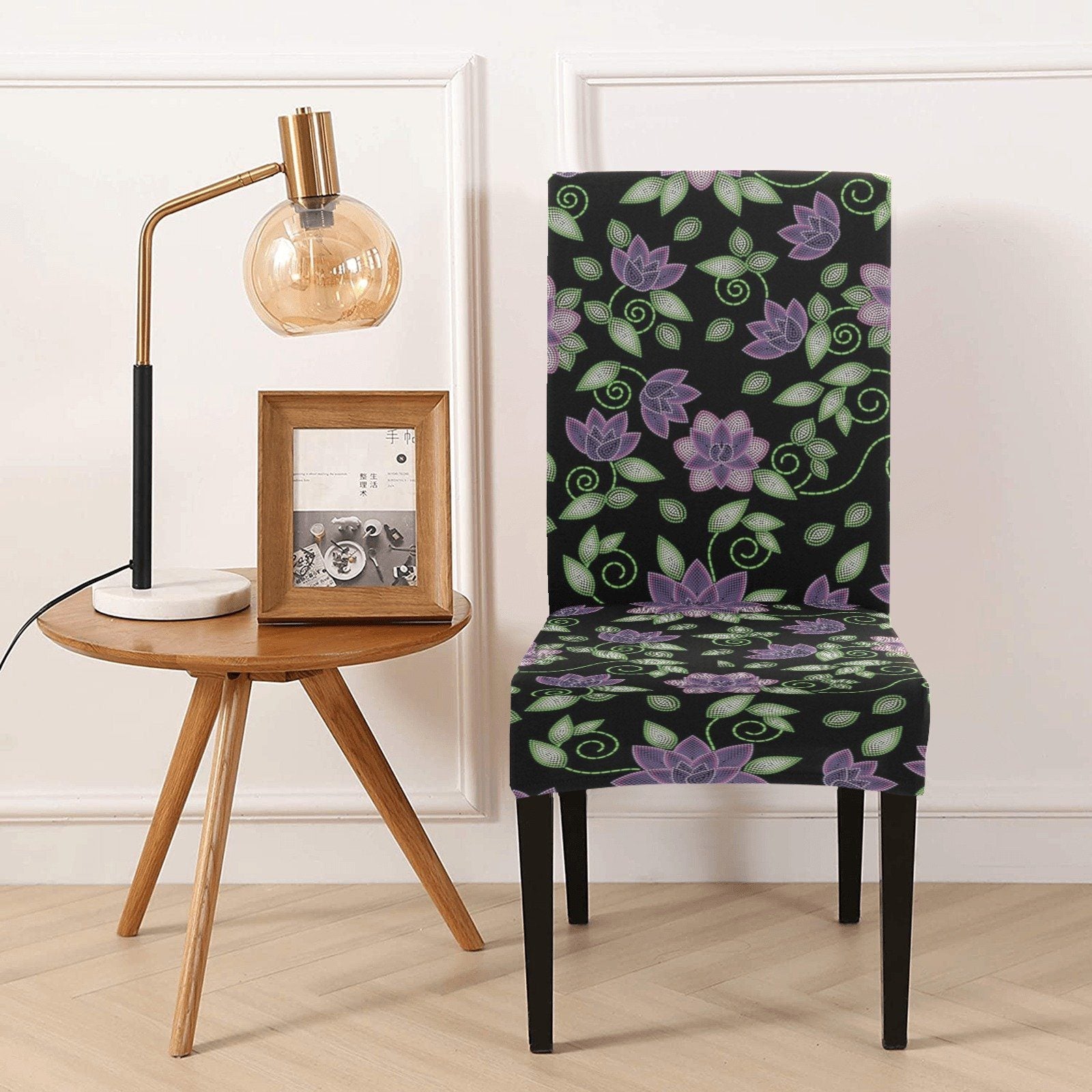 Purple Beaded Rose Chair Cover (Pack of 6) Chair Cover (Pack of 6) e-joyer