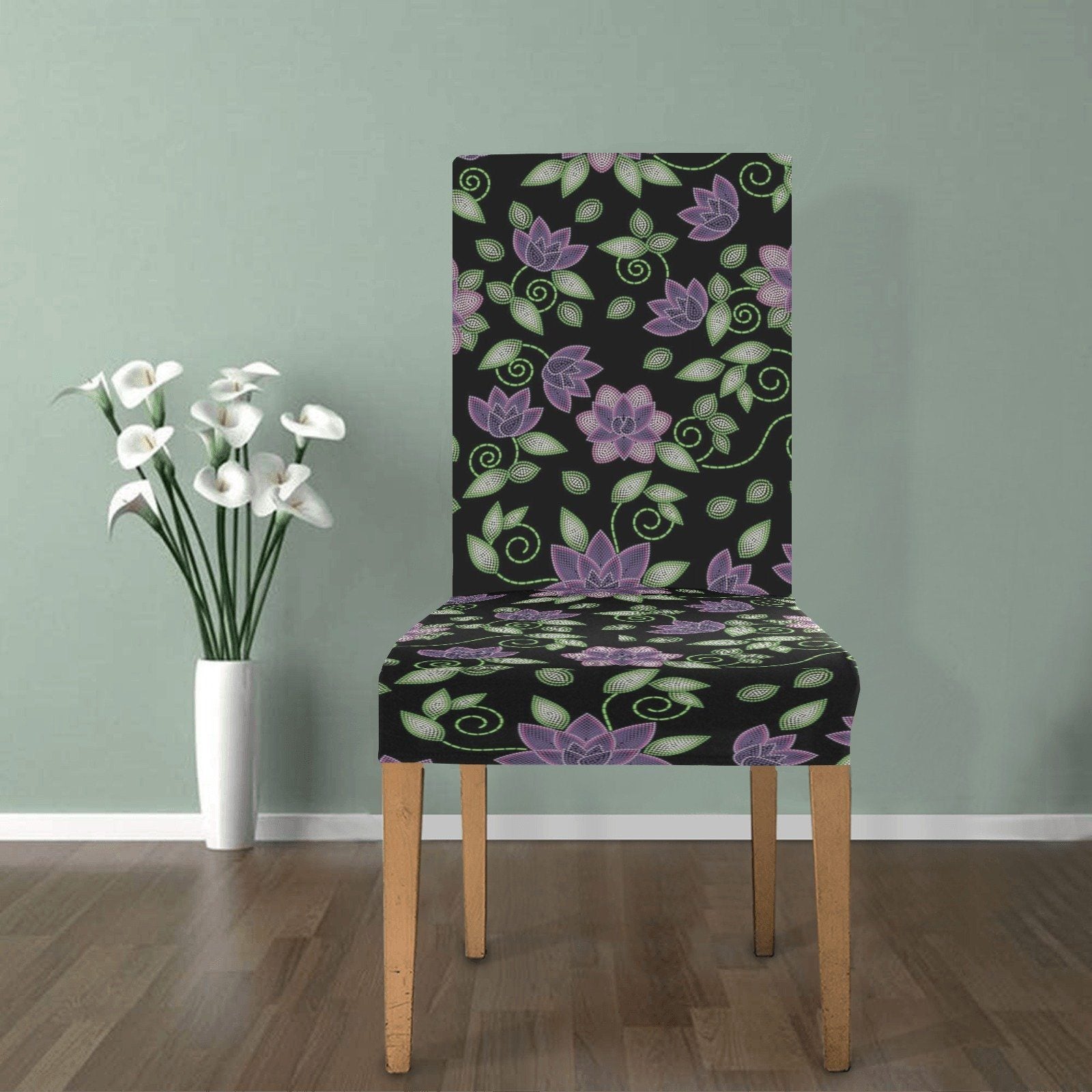 Purple Beaded Rose Chair Cover (Pack of 6) Chair Cover (Pack of 6) e-joyer
