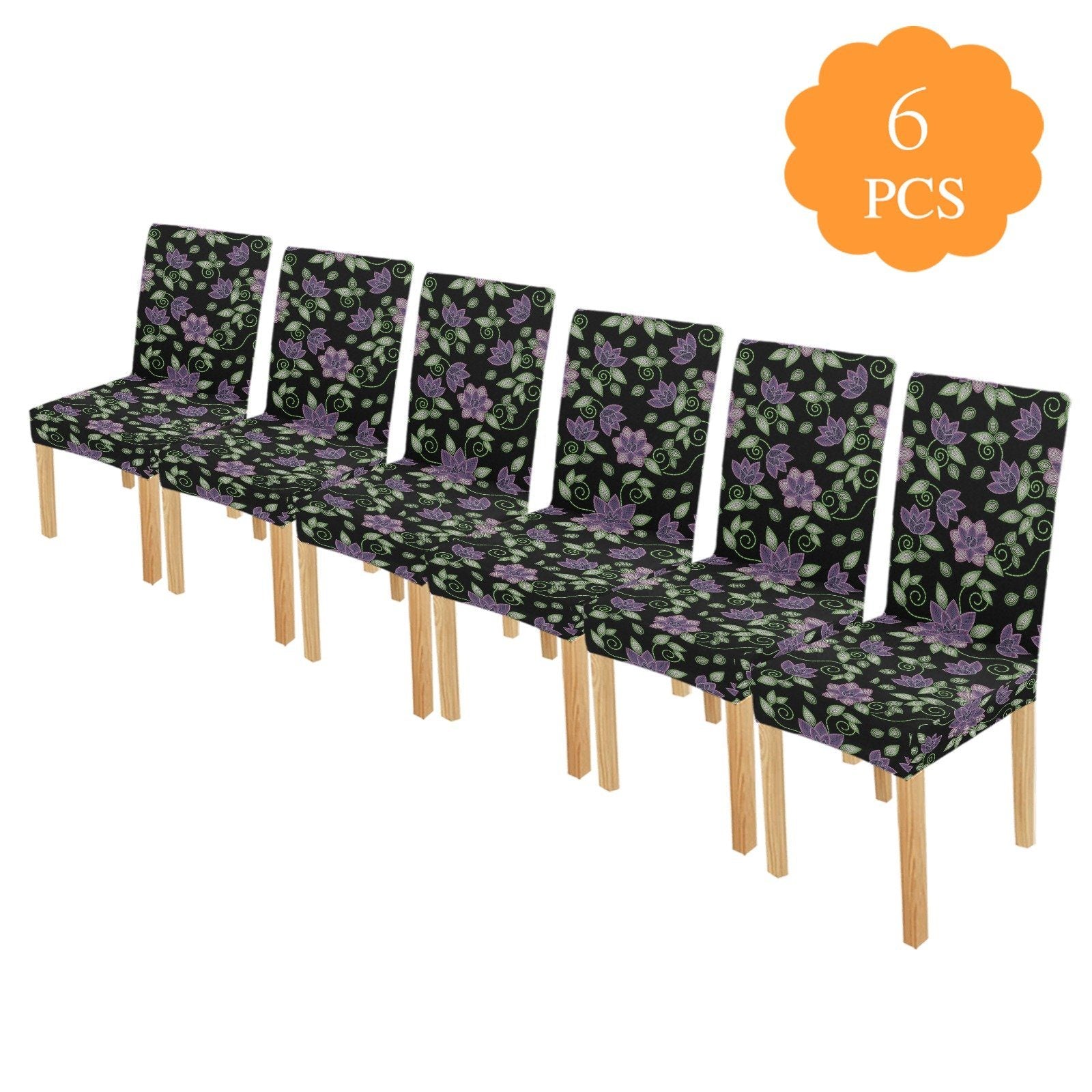 Purple Beaded Rose Chair Cover (Pack of 6) Chair Cover (Pack of 6) e-joyer
