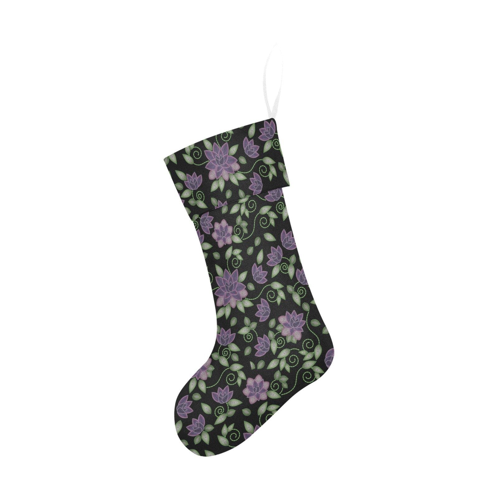 Purple Beaded Rose Christmas Stocking holiday stocking e-joyer