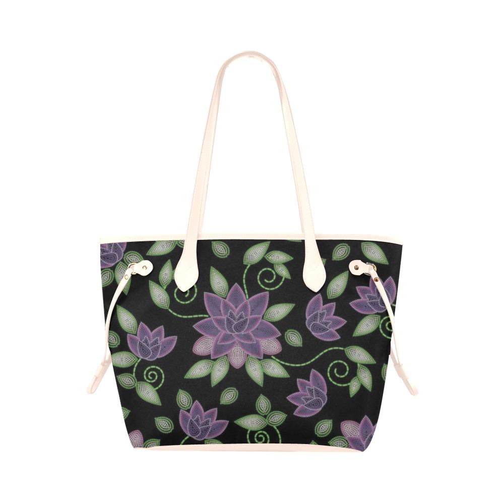 Purple Beaded Rose Clover Canvas Tote Bag (Model 1661) Clover Canvas Tote Bag (1661) e-joyer
