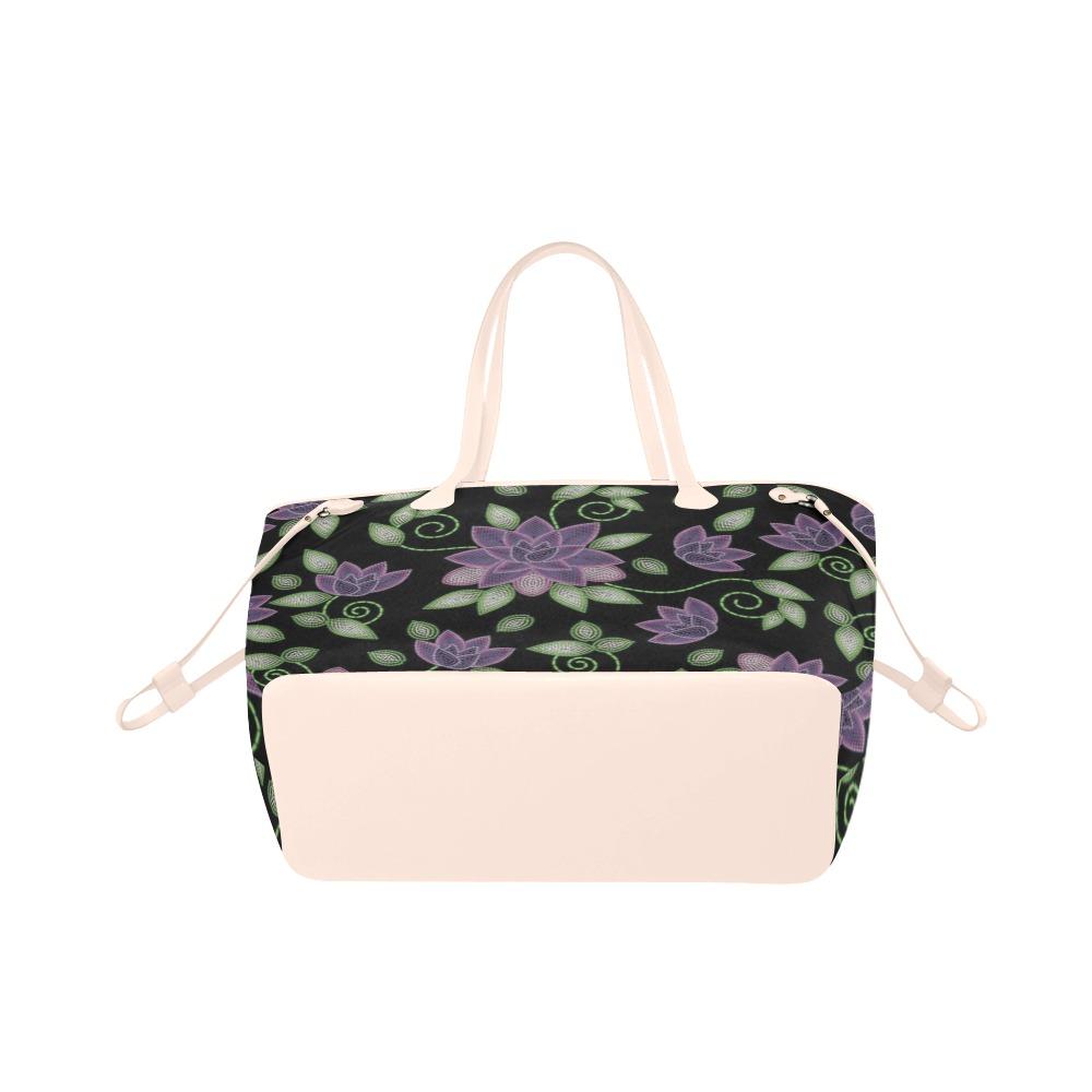 Purple Beaded Rose Clover Canvas Tote Bag (Model 1661) Clover Canvas Tote Bag (1661) e-joyer