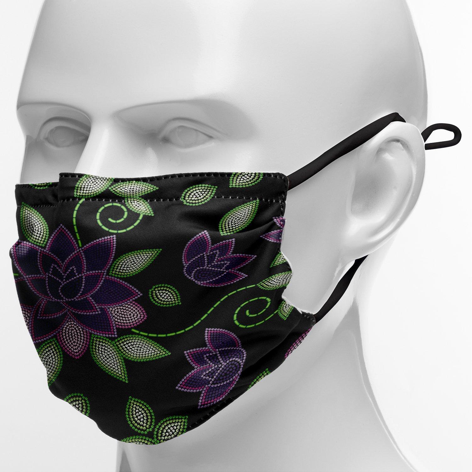 Purple Beaded Rose Face Cover Herman