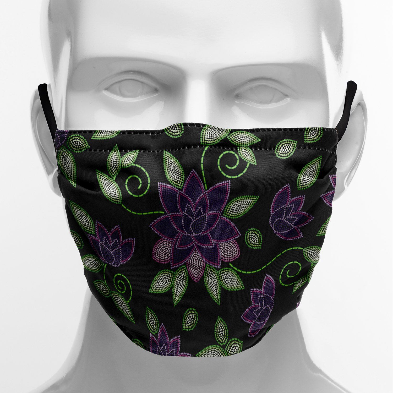 Purple Beaded Rose Face Cover Herman