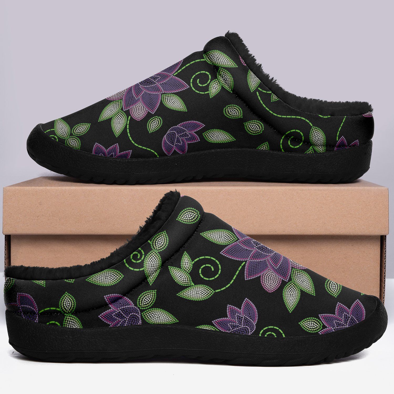 Purple Beaded Rose Ikinnii Indoor Slipper 49 Dzine