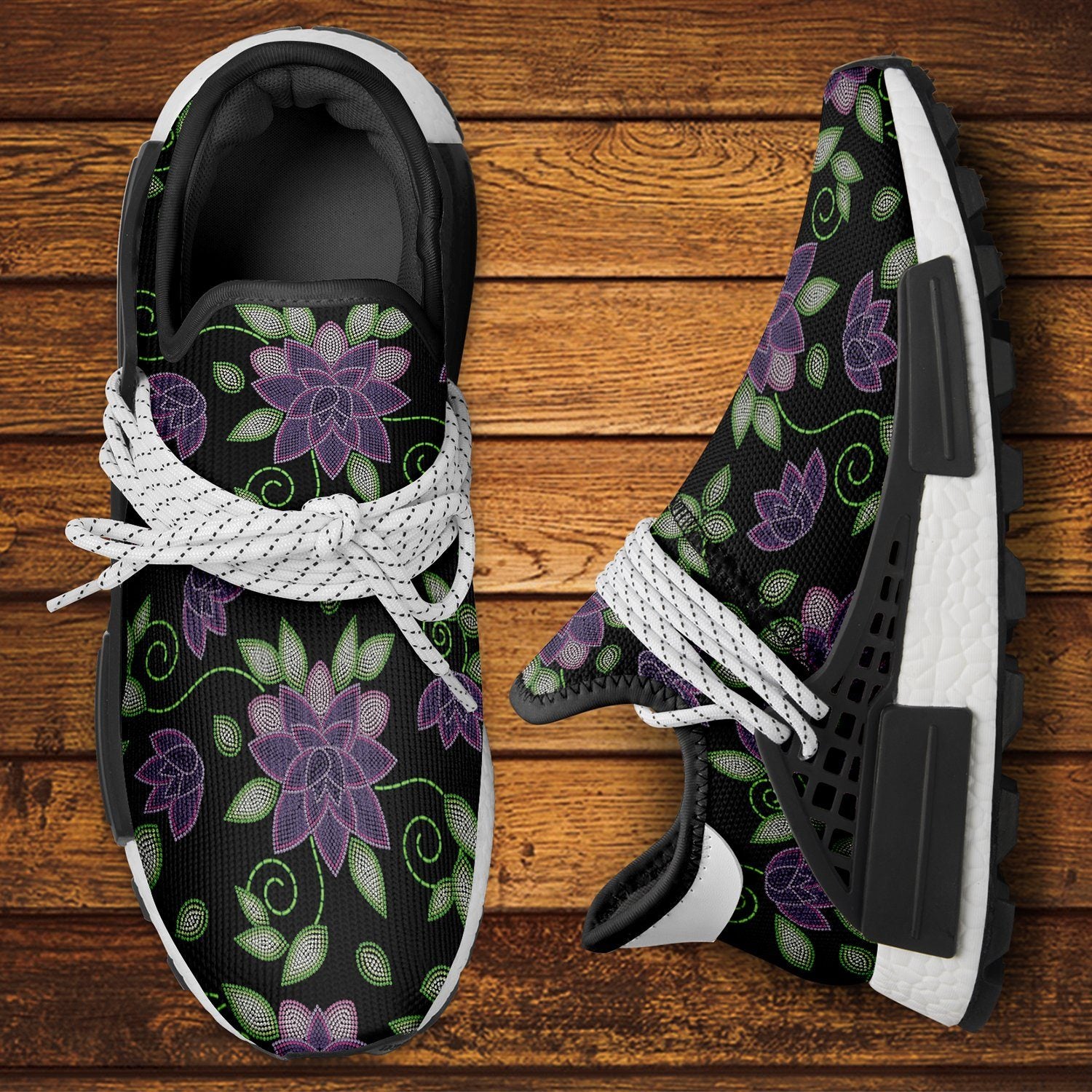 Purple Beaded Rose Okaki Sneakers Shoes Herman