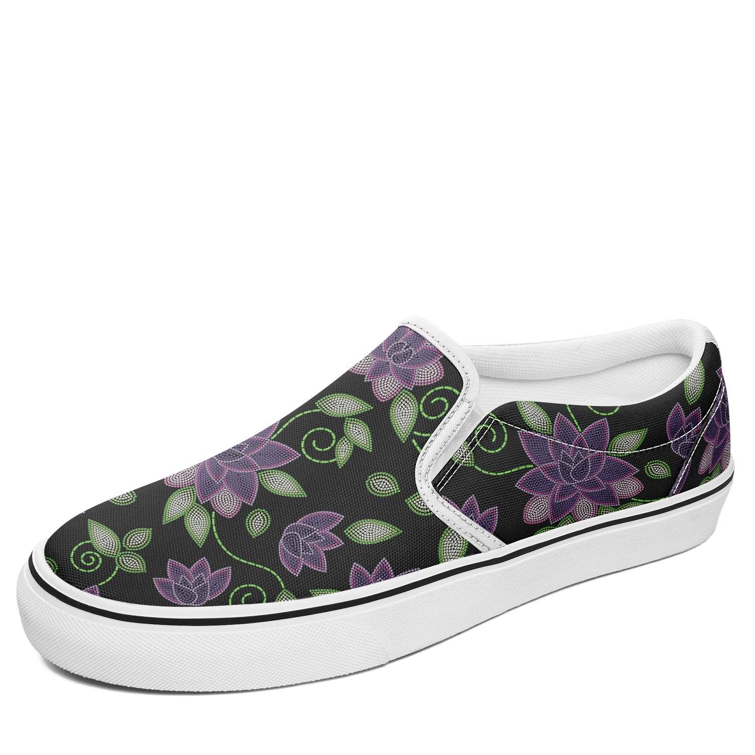 Purple Beaded Rose Otoyimm Canvas Slip On Shoes otoyimm Herman