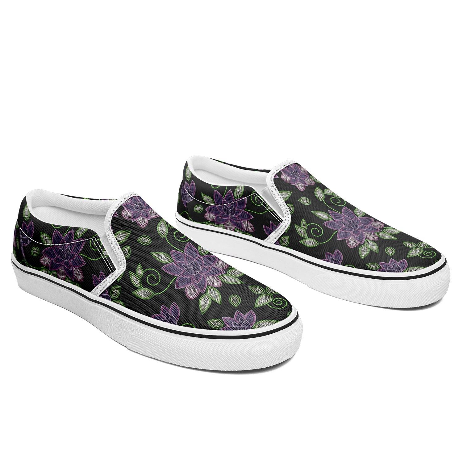 Purple Beaded Rose Otoyimm Canvas Slip On Shoes otoyimm Herman