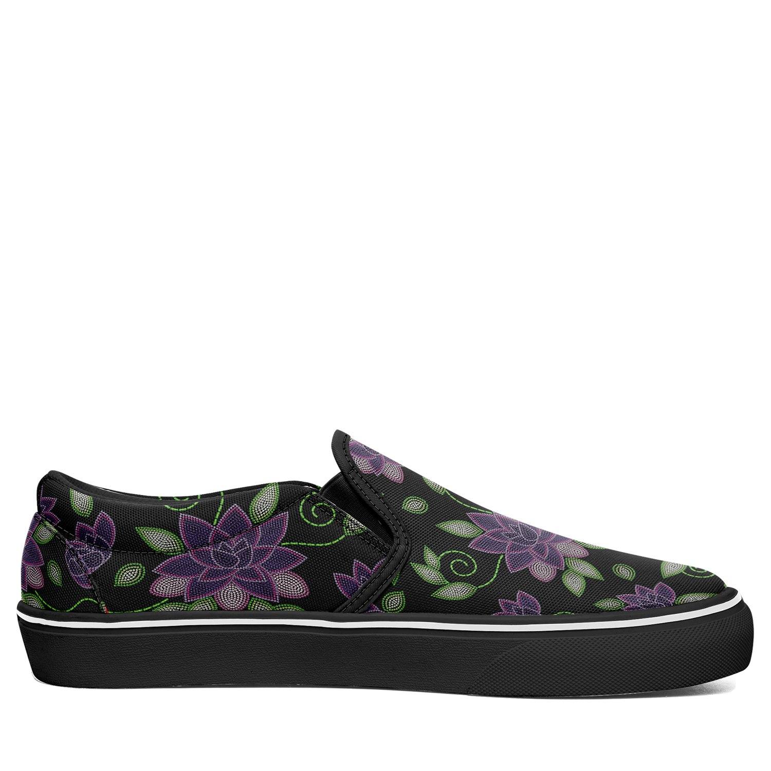 Purple Beaded Rose Otoyimm Canvas Slip On Shoes otoyimm Herman
