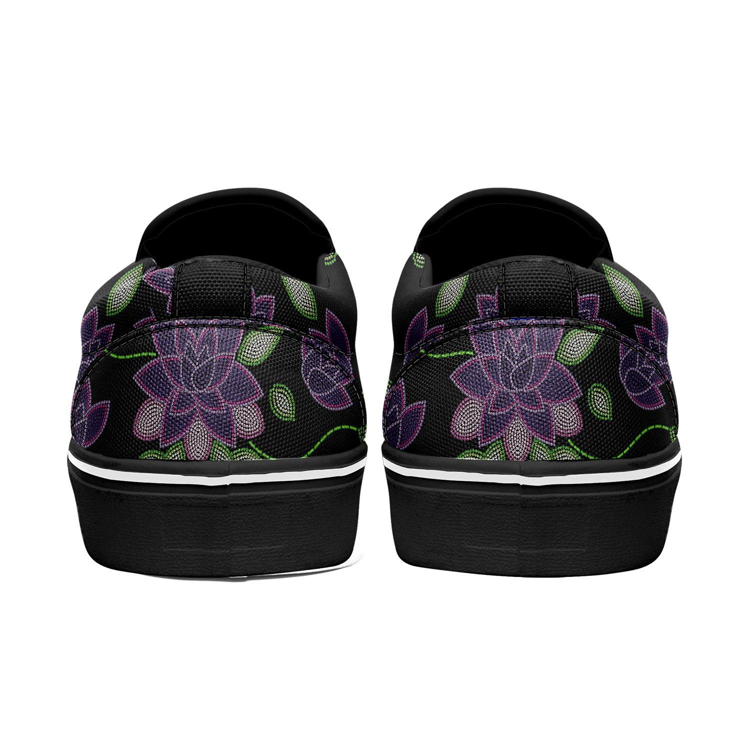 Purple Beaded Rose Otoyimm Kid's Canvas Slip On Shoes otoyimm Herman
