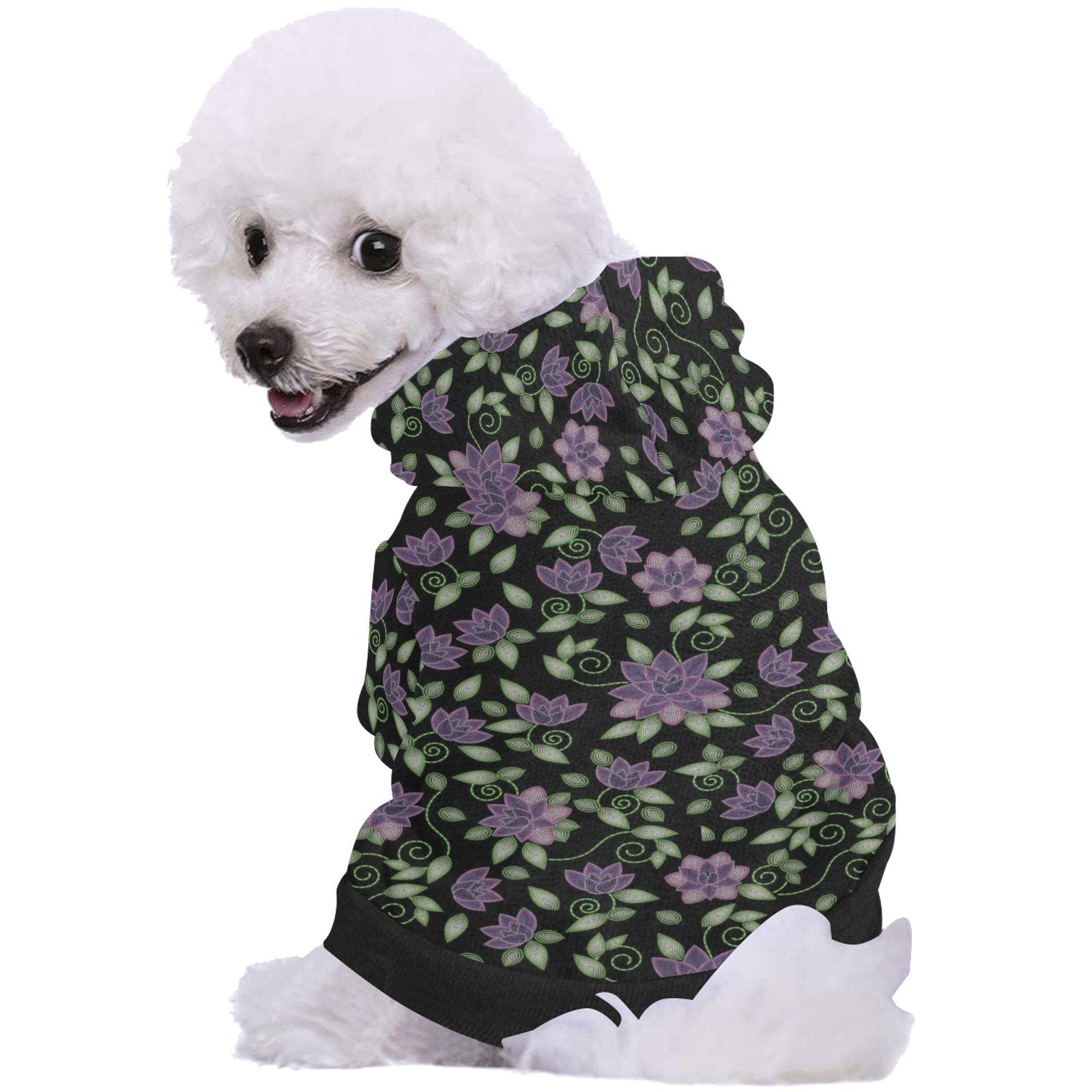 Purple Beaded Rose Pet Dog Hoodie Pet Dog Hoodie e-joyer