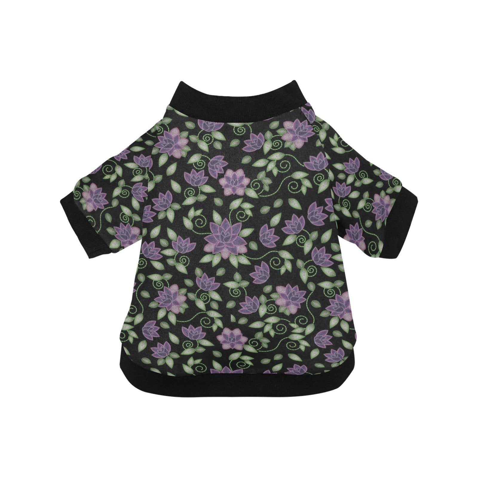 Purple Beaded Rose Pet Dog Round Neck Shirt Pet Dog Round Neck Shirt e-joyer