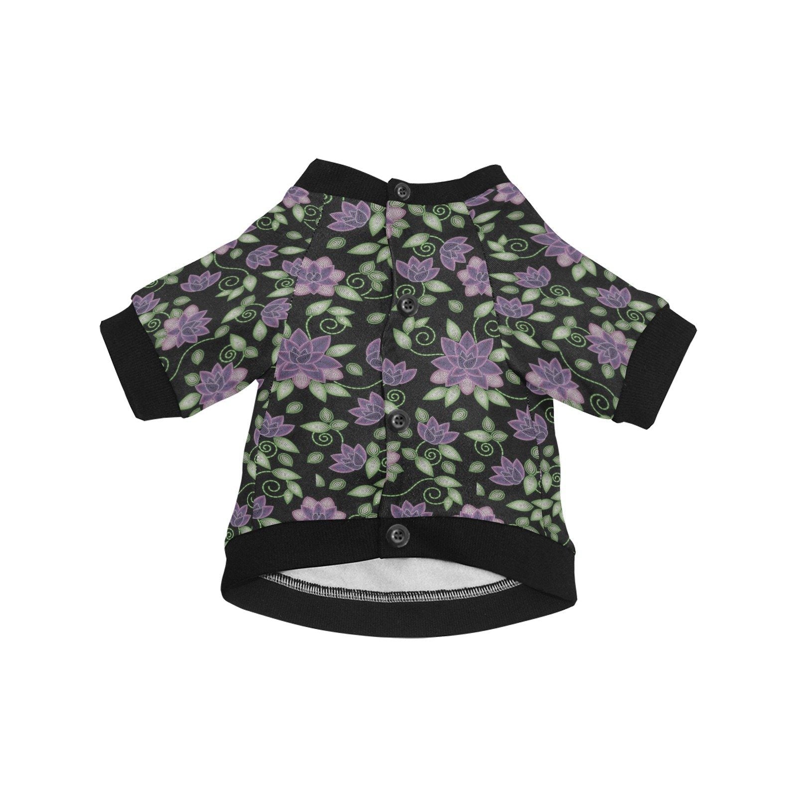 Purple Beaded Rose Pet Dog Round Neck Shirt Pet Dog Round Neck Shirt e-joyer