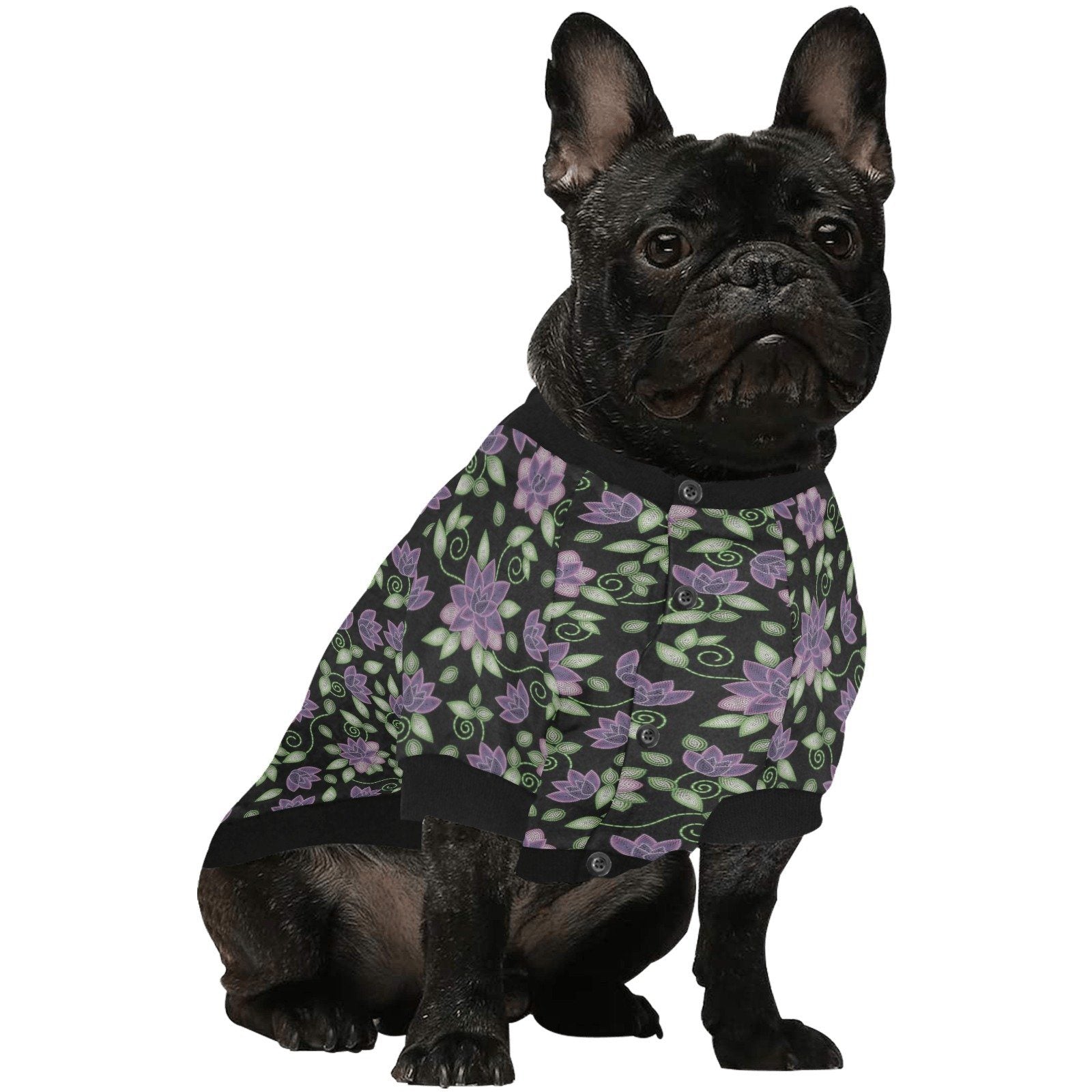 Purple Beaded Rose Pet Dog Round Neck Shirt Pet Dog Round Neck Shirt e-joyer