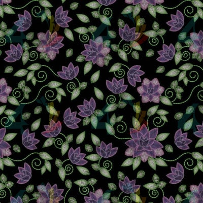 Purple Beaded Rose Satin Fabric NBPrintex