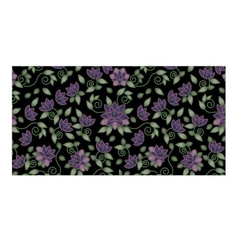 Purple Beaded Rose Satin Shawl Scarf 49 Dzine