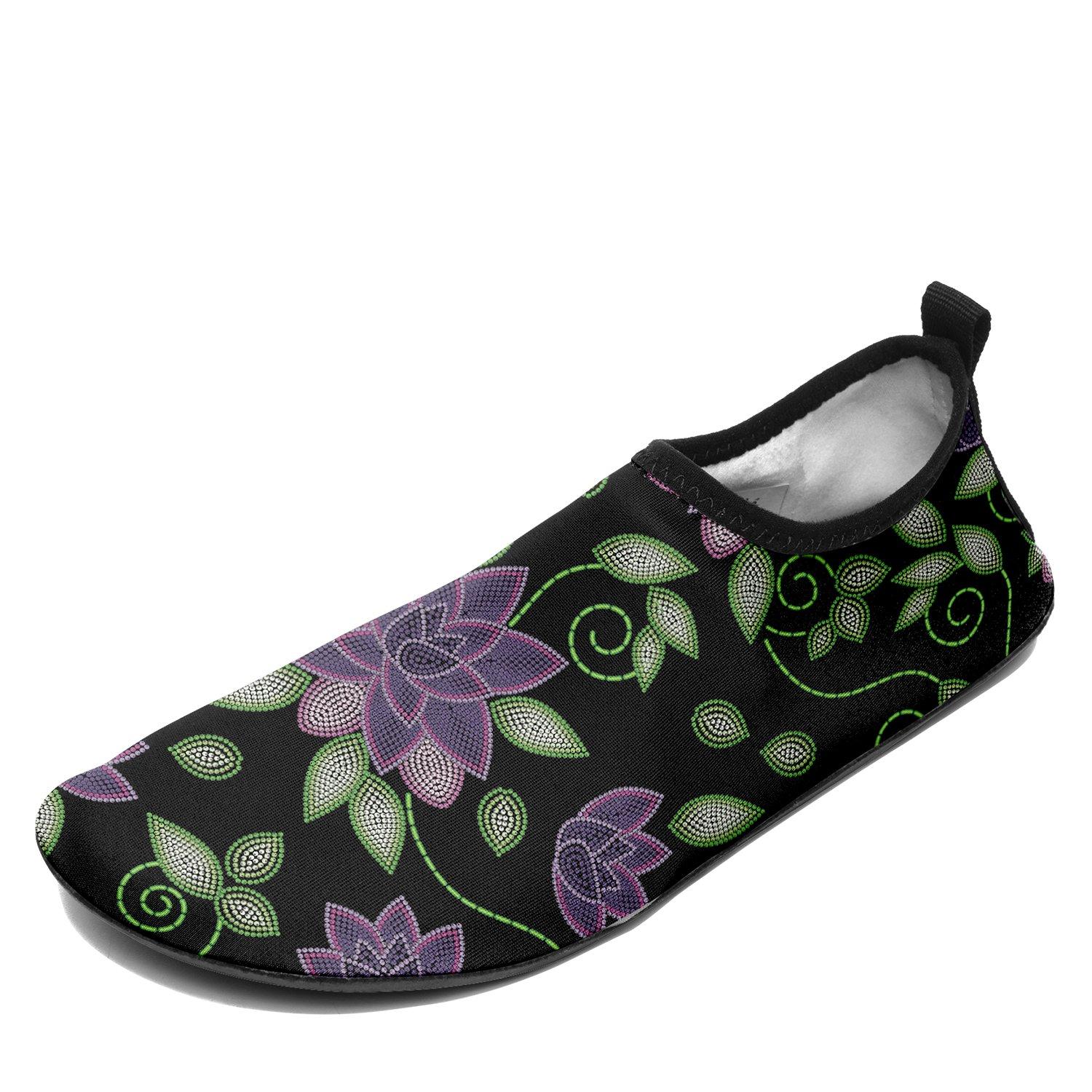 Purple Beaded Rose Sockamoccs Slip On Shoes Herman 