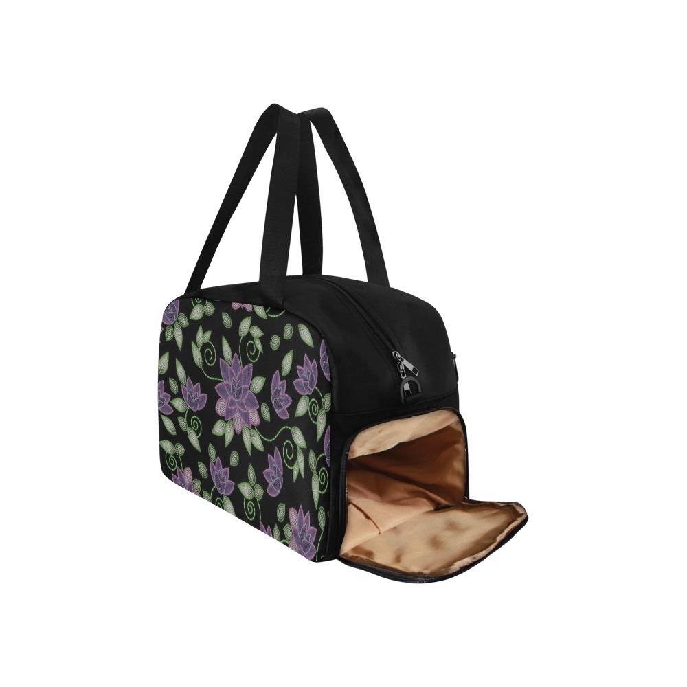 Purple Beaded Rose Weekend Travel Bag (Model 1671) bag e-joyer