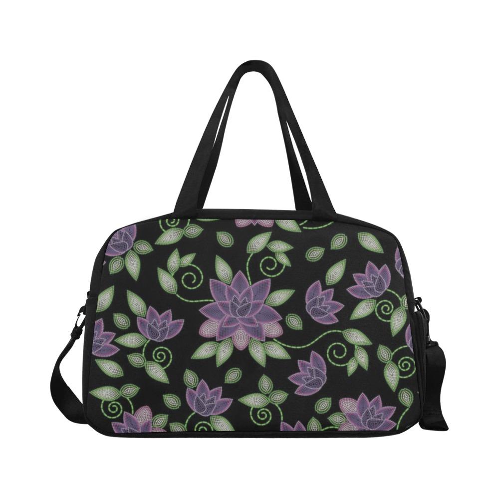 Purple Beaded Rose Weekend Travel Bag (Model 1671) bag e-joyer