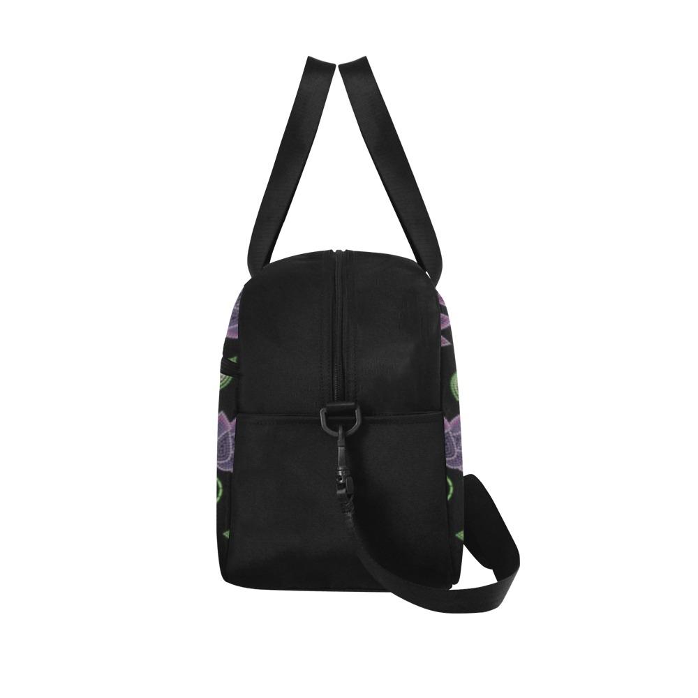 Purple Beaded Rose Weekend Travel Bag (Model 1671) bag e-joyer