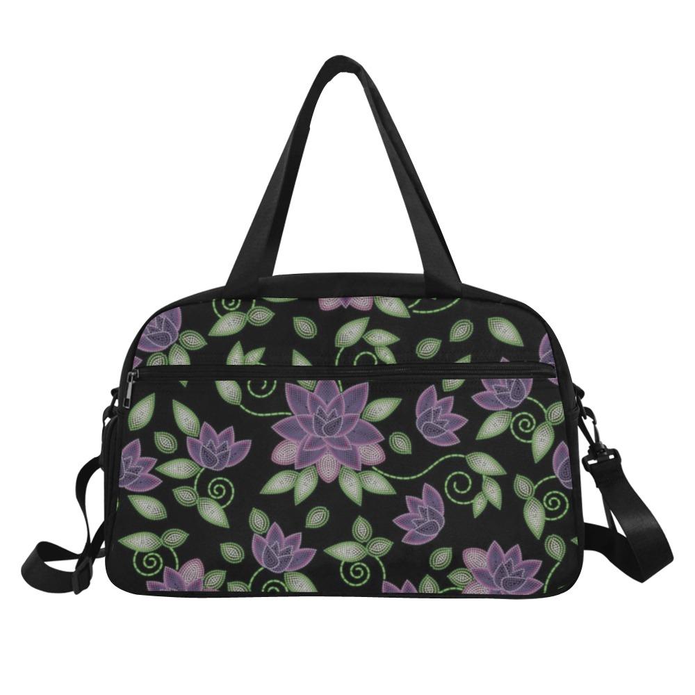 Purple Beaded Rose Weekend Travel Bag (Model 1671) bag e-joyer