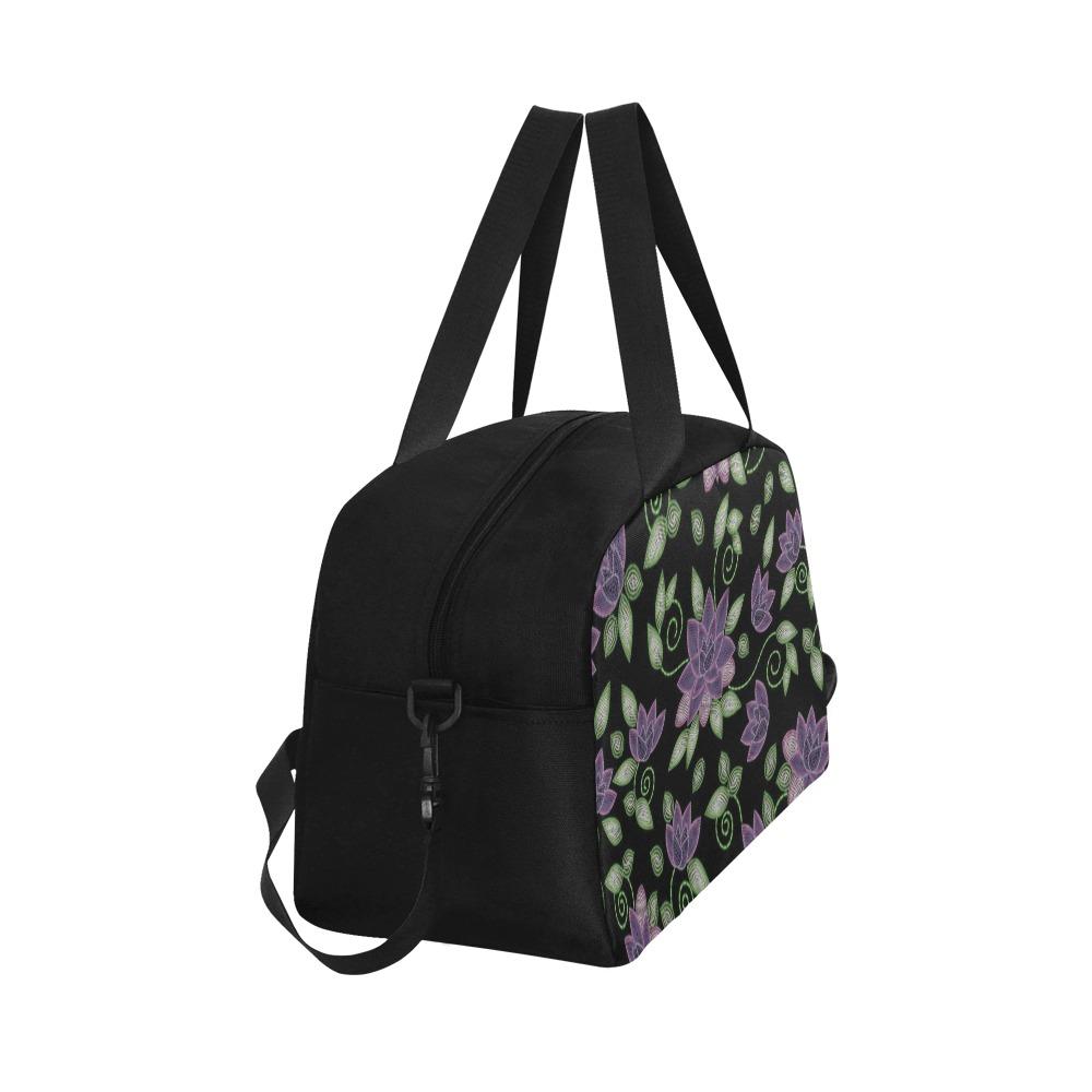 Purple Beaded Rose Weekend Travel Bag (Model 1671) bag e-joyer